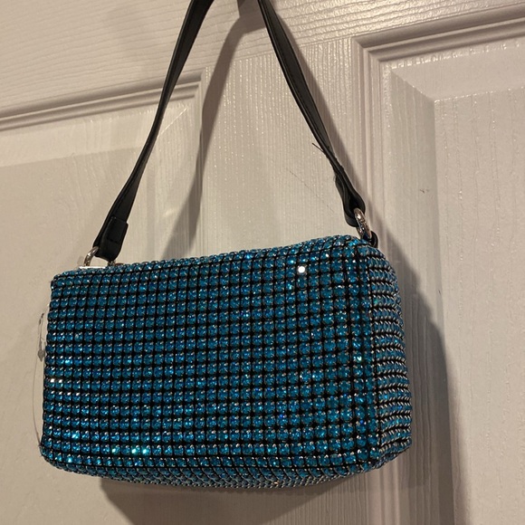BNWT FOREVER & FOREVER Blue Rhinestone Shoulder Bag - Picture 4 of 7
